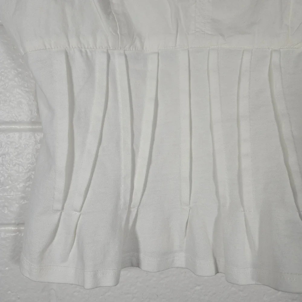 Anthropologie Puff Sleeve Peplum Blouse XS Square Neck Top Milkmaid‎ Angel